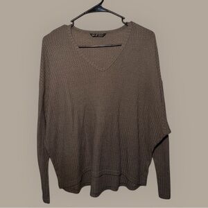 Grey oversized V-Neck Sweater